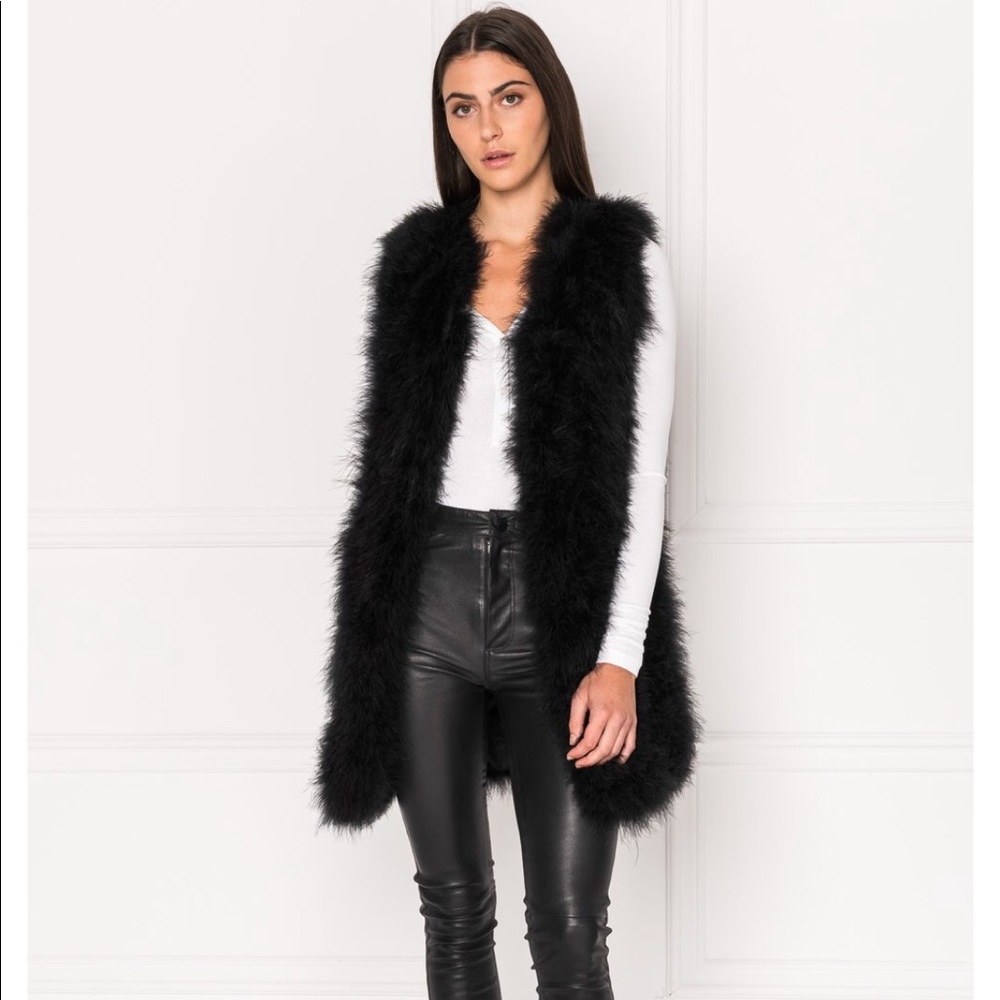 Verda Black Feather Vest